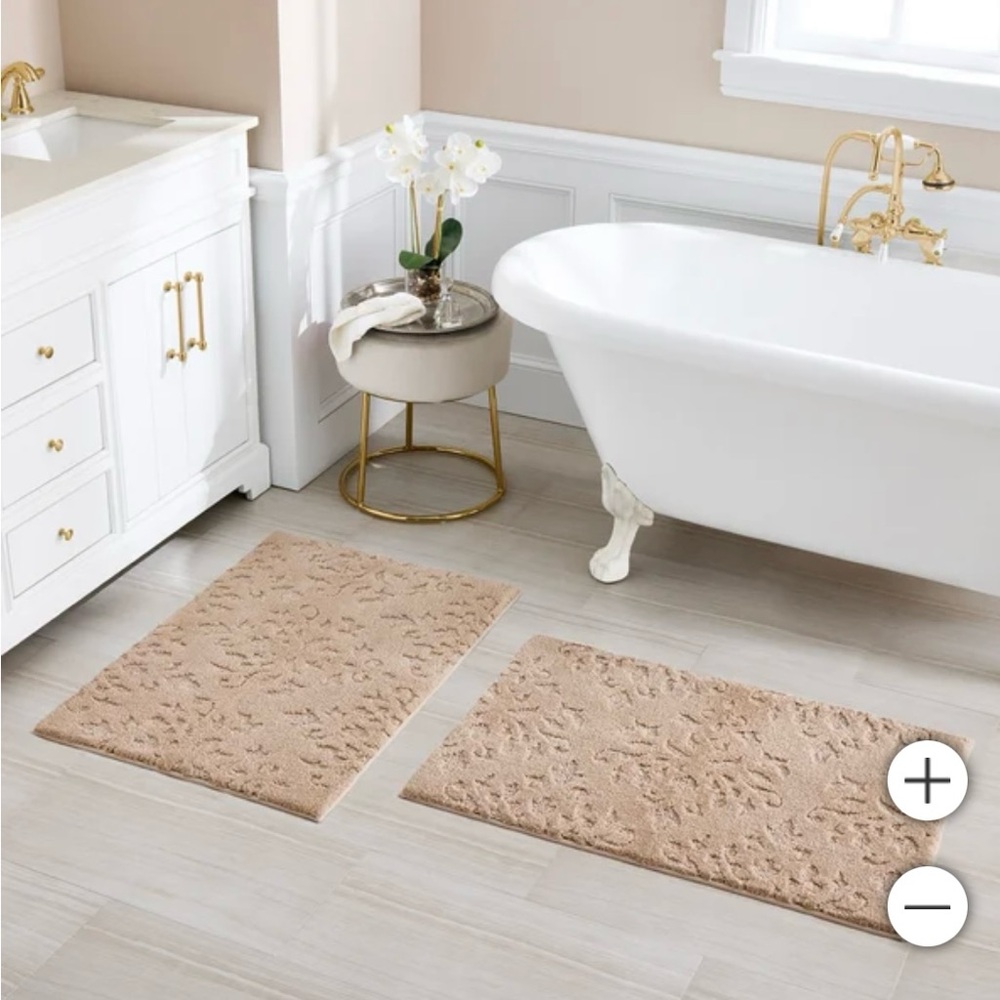 CHARISMA NWT Elegant Tan Bath Mat Set of 2